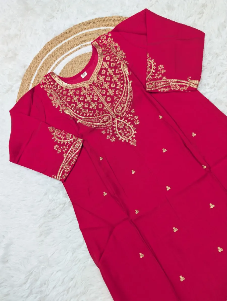 MODERN CHANDERI SEQUENCE CODING EMBROIDERY WORK TOP BOTTOM WITH DUPATTA FESTIVE WEAR WHOLESALE PRICE ETHNIC GARMENT (9)