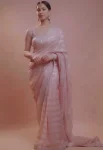 MODERN CHIFFON WEAVING ZARI LINE AND SEQUENCE MULTI CONTRAST PALLU EMBROIDERY WORK SAREE WITH UNSTITCHED BLOUSE BABY PINK