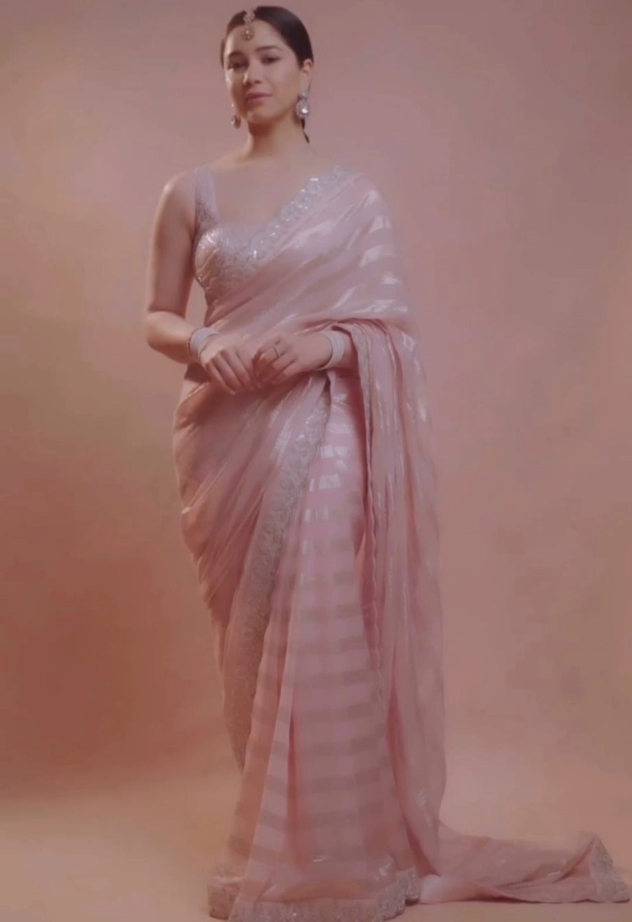MODERN CHIFFON WEAVING ZARI LINE AND SEQUENCE MULTI CONTRAST PALLU EMBROIDERY WORK SAREE WITH UNSTITCHED BLOUSE FESTIVE WEAR WHOLESALE PRICE ETHNIC GARMENT (2)