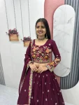 MODERN CHINON EMBROIDERY CODING THREAD WORK LEHENGA CHOLI WITH DUPATTA WEDDING WEAR WHOLESALE PRICE ETHNIC GARMENT (11)