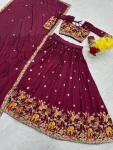 MODERN CHINON EMBROIDERY CODING THREAD WORK LEHENGA CHOLI WITH DUPATTA WEDDING WEAR WHOLESALE PRICE ETHNIC GARMENT (11)