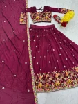 MODERN CHINON EMBROIDERY CODING THREAD WORK LEHENGA CHOLI WITH DUPATTA WEDDING WEAR WHOLESALE PRICE ETHNIC GARMENT (11)
