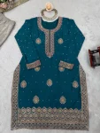 MODERN CHINON SILK CODING & SEQUENCE WORK WITH PEARL WORK TOP SHARARA WITH DUPATTA FESTIVE WEAR WHOLESALE PRICE ETHNIC GARMENT (6)