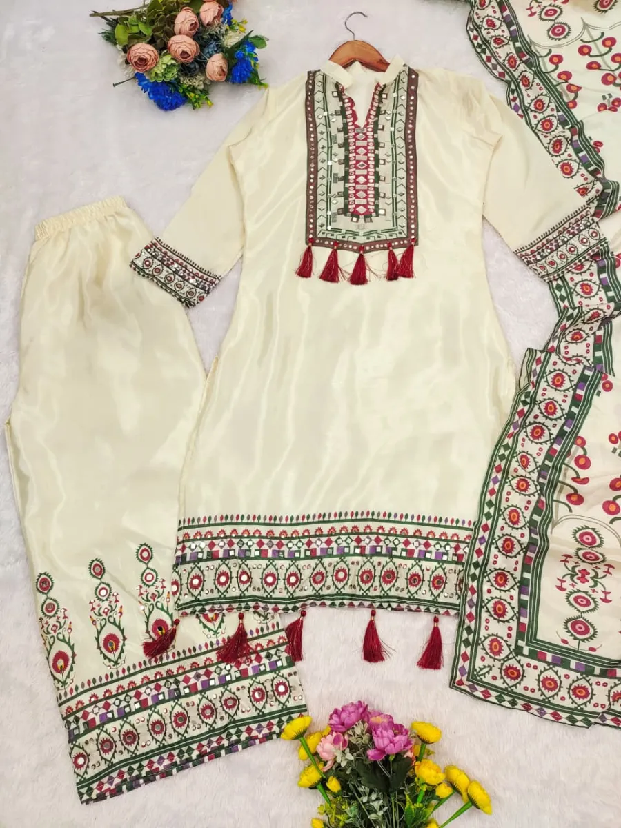MODERN CHINON SILK DIGITAL PRINT + REAL MIRROR WORK TOP PALAZZO WITH DUPATTA FESTIVE WEAR WHOLESALE PRICE ETHNIC GARMENT (4)