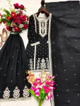 MODERN CHINON SILK EMBROIDERY CODING, MULTI THREAD, SEQUENCE WITH HAND MIRROR DIAMOND WORK TOP PALAZZO WITH DUPATTA FESTIVE WEAR WHOLESALE PRICE ETHNIC GARMENT (7)