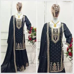 MODERN CHINON SILK EMBROIDERY CODING, MULTI THREAD, SEQUENCE WITH HAND MIRROR DIAMOND WORK TOP PALAZZO WITH DUPATTA FESTIVE WEAR WHOLESALE PRICE ETHNIC GARMENT (7)