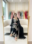 MODERN CHINON SILK EMBROIDERY CODING, MULTI THREAD, SEQUENCE WITH HAND MIRROR DIAMOND WORK TOP PALAZZO WITH DUPATTA FESTIVE WEAR WHOLESALE PRICE ETHNIC GARMENT (7)