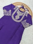MODERN CHINON SILK SEQUENCE CODING EMBROIDERY WORK TOP BOTTOM WITH DUPATTA FESTIVE WEAR WHOLESALE PRICE ETHNIC GARMENT (10)