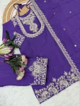 MODERN CHINON SILK SEQUENCE CODING EMBROIDERY WORK TOP BOTTOM WITH DUPATTA FESTIVE WEAR WHOLESALE PRICE ETHNIC GARMENT (10)