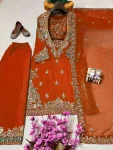 MODERN CHINON SILK THREAD & SEQUENCE EMBROIDERY WORK TOP, BLOUSE ,BOTTOM AND WITH DUPATTA PARTY WEAR WHOLESALE PRICE ETHNIC GARMENT (7)