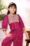 MODERN COTTON BLEND EMBROIDERY WORK KID’S TOP PALAZZO SET FESTIVE WEAR WHOLESALE PRICE ETHNIC GARMENT (23)