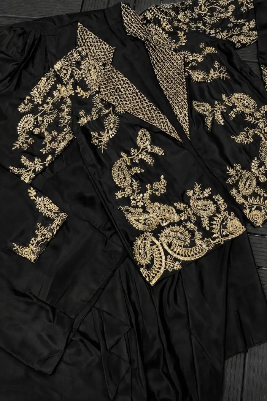 MODERN CREPE SATIN PLAIN DRAPE SKIRT BLOUSE WITH EMBROIDERY WORK KOTI PARTY WEAR WHOLESALE PRICE ETHNIC GARMENT (16)