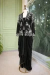 MODERN CREPE SATIN PLAIN DRAPE SKIRT BLOUSE WITH EMBROIDERY WORK KOTI PARTY WEAR WHOLESALE PRICE ETHNIC GARMENT (7)
