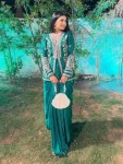 MODERN CREPE SATIN PLAIN DRAPE SKIRT WITH STITCHED BLOUSE AND EMBROIDERY WORK KOTI RAMA