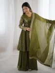 MODERN CRUNCHY SILK EMBROIDERY SEQUENCE WORK TOP PALAZZO WITH DUPATTA FESTIVE WEAR WHOLESALE PRICE ETHNIC GARMENT (5)