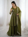 MODERN CRUNCHY SILK EMBROIDERY SEQUENCE WORK TOP PALAZZO WITH DUPATTA FESTIVE WEAR WHOLESALE PRICE ETHNIC GARMENT (5)