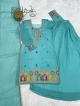 MODERN CRUNCHY SILK EMBROIDERY SEQUENCE,THREAD AND JARI WORK TOP PALAZZO WITH DUPATTA FESTIVE WEAR WHOLESALE PRICE ETHNIC GARMENT (14)