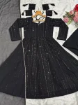 MODERN FAUX BLOOMING SEQUENCE & ZARI THREAD EMBROIDERY WORK GOWN PALAZZO WITH DUPATTA FESTIVE WEAR WHOLESALE PRICE ETHNIC GARMENT (3)