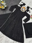 MODERN FAUX BLOOMING SEQUENCE & ZARI THREAD EMBROIDERY WORK GOWN PALAZZO WITH DUPATTA FESTIVE WEAR WHOLESALE PRICE ETHNIC GARMENT (3)