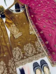 MODERN FENDY CRUSH SILK EMBROIDERY THREAD & SEQUENCE WORK TOP PATIYALA WITH DUPATTA FESTIVE WEAR WHOLESALE PRICE ETHNIC GARMENT (6)