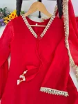 MODERN FENDY SATIN SILK HAND MADE REAL MIRROR PEARL MOTI LACE WORK TOP PATIYALA WITH DUPATTA FESTIVE WEAR WHOLESALE PRICE ETHNIC GARMENT (5)