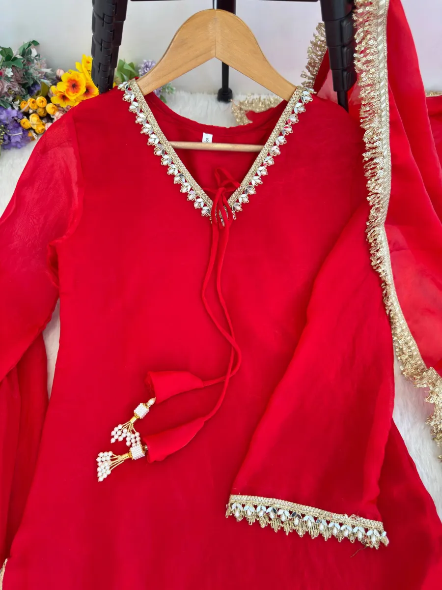 MODERN FENDY SATIN SILK HAND MADE REAL MIRROR PEARL MOTI LACE WORK TOP PATIYALA WITH DUPATTA FESTIVE WEAR WHOLESALE PRICE ETHNIC GARMENT (11)