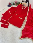 MODERN FENDY SATIN SILK HAND MADE REAL MIRROR PEARL MOTI LACE WORK TOP PATIYALA WITH DUPATTA FESTIVE WEAR WHOLESALE PRICE ETHNIC GARMENT (5)