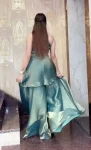 MODERN FENDY SILK BEADS HAND WORK AND MOTI WORK HIGH NECK TOP WITH PALAZZO SET PARTY WEAR WHOLESALE PRICE ETHNIC GARMENT (8)