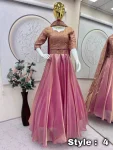 MODERN FENDY SILK EMBROIDERY SEQUENCE WORK LEHENGA CHOLI DUPATTA WITH EXTRA FRILLS PARTY WEAR WHOLESALE PRICE ETHNIC GARMENT (4)