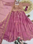 MODERN FENDY SILK EMBROIDERY SEQUENCE WORK LEHENGA CHOLI DUPATTA WITH EXTRA FRILLS PARTY WEAR WHOLESALE PRICE ETHNIC GARMENT (4)