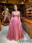 MODERN FENDY SILK EMBROIDERY SEQUENCE WORK LEHENGA CHOLI DUPATTA WITH EXTRA FRILLS PARTY WEAR WHOLESALE PRICE ETHNIC GARMENT (4)