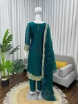 MODERN FENDY SILK THREAD & SEQUENCE WORK TOP BOTTOM WITH DUPATTA FESTIVE WEAR WHOLESALE PRICE ETHNIC GARMENT (6)