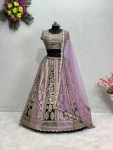 MODERN GEORGETTE CHIN SEQUENCE WITH DIMOND HAND WORK LEHENGA CHOLI WITH DUPATTA PURPLE