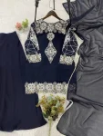 MODERN GEORGETTE SEQUENCE EMBROIDERY WORK TOP PALAZZO WITH DUPATTA FESTIVE WEAR WHOLESALE PRICE ETHNIC GARMENT (2)