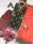 MODERN GEORGETTE SEQUENCE WITH ZARI EMBROIDERY WORK WITH PEARL WORK TOP PALAZZO WITH DUPATTA FESTIVE WEAR WHOLESALE PRICE ETHNIC GARMENT (19)
