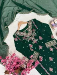 MODERN GEORGETTE SEQUENCE & ZARI THREAD EMBROIDERY WORK WITH PEARL WORK TOP PALAZZO WITH DUPATTA FESTIVE WEAR WHOLESALE PRICE ETHNIC GARMENT (7)