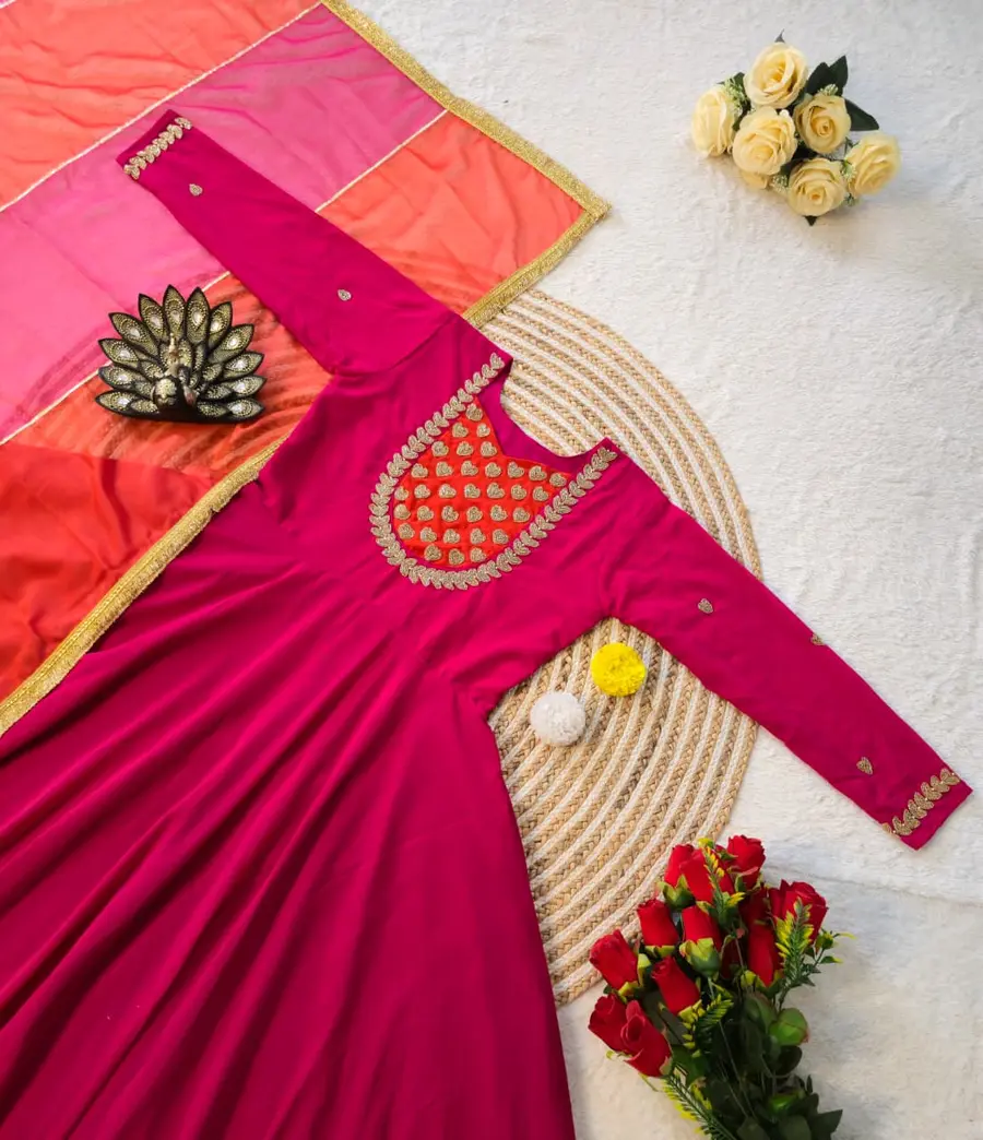 MODERN-GEORGETTE-SILK-HANDWORK-MIRROR-LACE-BORDER-WORK-GOWN-WITH-DUPATTA-FESTIVE-WEAR-WHOLESALE-PRICE-ETHNIC-GARMENT-6.webp
