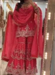 MODERN GEORGETTE SILK SEQUENCE AND EMBROIDERY WORK TOP SHARARA WITH DUPATTA FESTIVE WEAR WHOLESALE PRICE ETHNIC GARMENT (4)