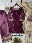 MODERN GMY SILK CODING WITH SEQUENCE EMBROIDERY WITH BEADS WORK TOP PALAZZO WITH DUPATTA FESTIVE WEAR WHOLESALE PRICE ETHNIC GARMENT (4)