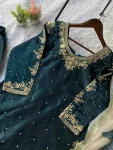 MODERN GMY SILK CODING WITH SEQUENCE EMBROIDERY WITH BEADS WORK TOP PALAZZO WITH DUPATTA FESTIVE WEAR WHOLESALE PRICE ETHNIC GARMENT (4)