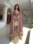 MODERN GMY SILK EMBROIDERY 3 MM SEQUENCE & CODING DORI WORK TOP PALAZZO WITH DUPATTA LAVENDER