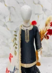 MODERN GMY SILK EMBROIDERY SEQUENCE WORK KID’S TOP SHARARA WITH DUPATTA FESTIVE WEAR WHOLESALE PRICE ETHNIC GARMENT (13)
