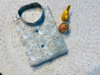 MODERN JACQUARD PRINT WORK MEN'S KOTI SKY