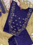 MODERN MARINA SILK MULTI EMBROIDERY THREAD WITH HAND WORK TOP BOTTOM WITH DUPATTA PURPLE
