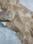 MODERN ORGANZA SILK SEQUENCE EMBROIDERY WORK SAREE WITH UNSTITCHED BLOUSE PARTY WEAR WHOLESALE PRICE ETHNIC GARMENT (3)