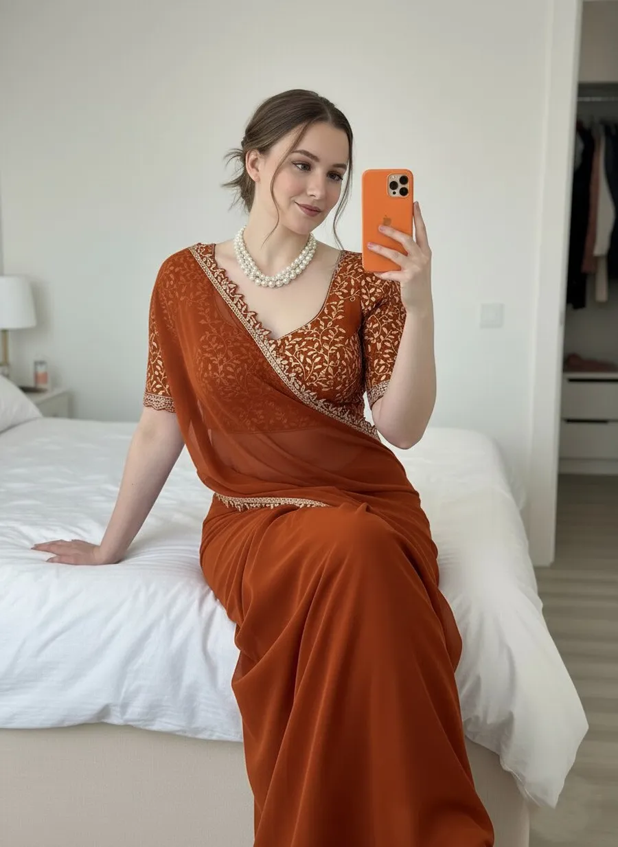 MODERN RANGOLI SILK EMBROIDERY CUTWORK WORK LACE BORDER WORK SAREE WITH UNSTITCHED BLOUSE FESTIVE WEAR WHOLESALE PRICE ETHNIC GARMENT (2)