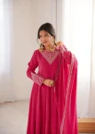 MODERN ROMAN SHIMMER SILK DORI,SEQUENCE AND JARI WORK GOWN BOTTOM WITH DUPATTA FESTIVE WEAR WHOLESALE PRICE ETHNIC GARMENT (6)