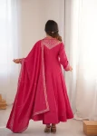 MODERN ROMAN SHIMMER SILK DORI,SEQUENCE AND JARI WORK GOWN BOTTOM WITH DUPATTA FESTIVE WEAR WHOLESALE PRICE ETHNIC GARMENT (6)