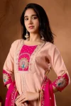 MODERN ROMAN SILK MULTI EMBROIDERY THREAD WITH BEAUTIFUL HAND WORK TOP PALAZZO WITH DUPATTA FESTIVE WEAR WHOLESALE PRICE ETHNIC GARMENT (34)