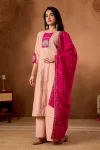 MODERN ROMAN SILK MULTI EMBROIDERY THREAD WITH BEAUTIFUL HAND WORK TOP PALAZZO WITH DUPATTA FESTIVE WEAR WHOLESALE PRICE ETHNIC GARMENT (34)